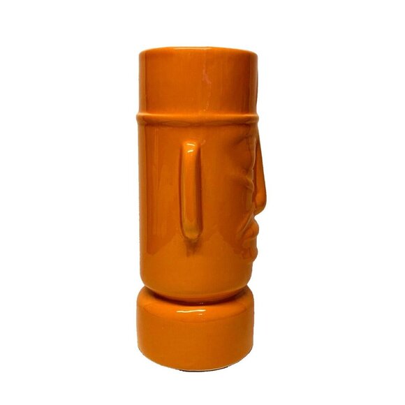 Tiki Mug Light Orange Unbranded 7" x 2.5" EUC - Picture 3 of 7